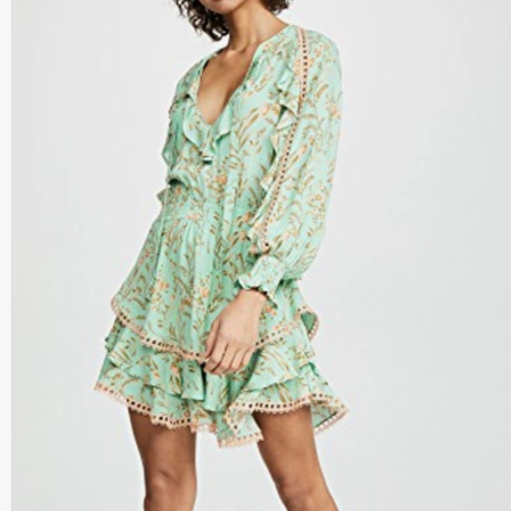 NWT Spell & The Gypsy Floral Maisie Play Dress Vintage Turquoise - Picture 11 of 11